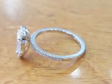 2.5ct Pear Cut Diamond Halo Accent Solitaire Engagement Ring 14k White Gold Over