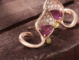 1.5ct Pear Cut Pink Ruby Stylish Leaf Petal Stud Earrings 14k Rose Gold Finish