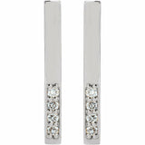 0.5ct Round Cut Diamond Vertical Bar Drop Earrings Women 14k White Gold Finish