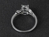 2ct Engagement Ring Oval Cut Diamond Twist Shank Solitaire 14k White Gold Finish