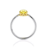 2.5ct Pear Cut Yellow Sapphire V Shaped Stylish Curved 14k WhiteGold Finish