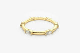 1ct Wedding Band Marquise Cut Diamond Bezel Set Stacking 14k Yellow Gold Finish