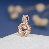 1.2ct Round Cut Diamond Pendant with Chain Bezel Solitaire 14k Rose Gold Finish