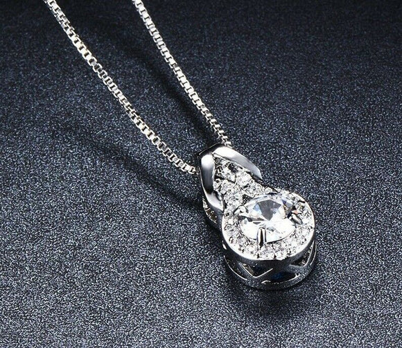 1.2ct Round Cut VVS1 Diamond Pendant Halo Solitaire 14k White Gold Over NO CHAIN