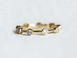 1ct Round Cut Diamond Wedding Band 14k Yellow Gold Finish Stackable Eternity