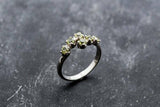 1.2ct Engagement Ring Round Cut Green Peridot Bypass 14k White Gold Finish