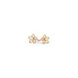 0.3ct Stud Earrings Round Cut Diamond Floral Solitaire 14k Rose Gold Finish