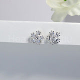 1ct Pear Cut Simulated Diamond Floral Design Stud Earrings 14k White Gold Plated