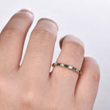 1ct Baguette Cut Green Emerald Half Eternity Wedding Band Ring 14k RoseGold Over