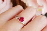 1ct Round Cut Pink Ruby Engagement Ring 14k White Gold Finish Unique Solitaire