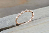 0.7ct Round Cut VVS1 Diamond Wedding Band 14k Rose Gold Finish Minimalist Petite