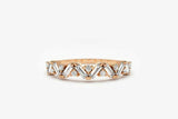 0.45ct Baguette Cut Diamond Half Eternity Stackable Band 14k Rose Gold Finish