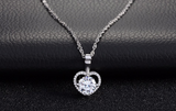 1.2ct Round Cut Diamond Pendant Heart Shape Women 14k White Gold Finish NO CHAIN