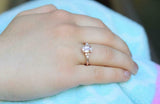 2.7ct Oval Cut Peach Morganite Engagement Ring Diamond Accents 14k RoseGold Over