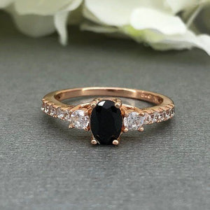 3 Stone Accent Solitaire Engagement Ring 2ct Oval Cut Diamond 14k Rose Gold Over