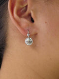 2ct Round Cut Diamond Unique Vintage Filigree Drop Earring 14k White Gold Finish