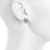 2.3ct Drop Earrings Oval Cut Purple Amethyst Berry Fruit 14k Yellow Gold Finish