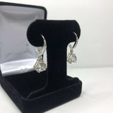 2.2Ct Trillion Cut VVS1 Diamond Leverback Dangle Earrings 14K White Gold Finish