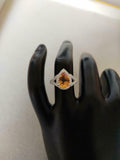 2ct Engagement Ring Pear Cut Yellow Citrine Split Shank Halo 14k White Gold Over