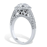 2ct Round Diamond Engagement Ring Halo Solitaire with Accent 18k White Gold Over