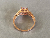 2ct Heart Cut Pink Sapphire Halo Infinity Engagement Ring 14k Rose Gold Finish