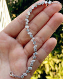 6ct Multi Shape Simulated Box Clasp Wedding Tennis Bracelet 14k WhiteGold Plated