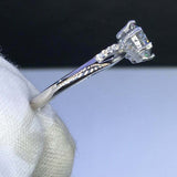 2.1ct Round Cut Diamond Engagement Ring Split Shank Solitaire 14k WhiteGold Over