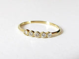 5 Stone Anniversary Wedding Band 1.2ct Round Cut Diamond 14k Yellow Gold Finish