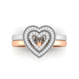 0.5ct Round Cut VVS1 D Diamond 2Heart Engagement Ring 14k White Rose Gold Finish