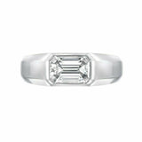 1.6ct Emerald Cut Diamond Engagement Ring Solitaire Promise 14k WhiteGold Finish