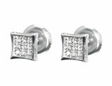 0.3ct Round Cut VVS1D Diamond Kite Cluster Stud Earrings 14k White Gold Finish