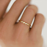 Minimalist Trilogy Engagement Ring 0.4ct Baguette Diamond 14k Yellow Gold Finish