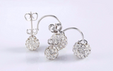 3ct Round Cut Diamond Double Sided Ball Women Stud Earrings 14k WhiteGold Finish