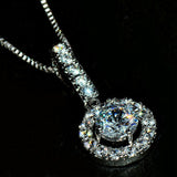 2.3ct Round Cut VVS1D Diamond Pendant Halo Fancy 14k White Gold Finish NO CHAIN