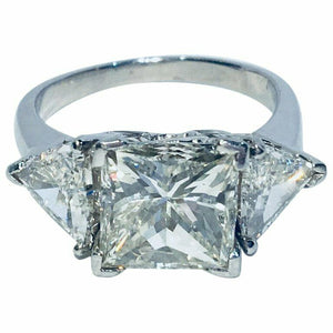 1.2ct Princess Cut Diamond Engagement Ring Trillion Accent 14k White Gold Finish