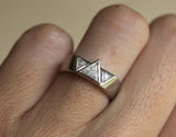 1.7ct Trillion Cut Diamond Wedding Band 14k White Gold Finish Triangular Trilogy