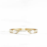 Open Cuff Snake Wedding Band 0.7ct Marquise Cut Diamond 14k Yellow Gold Finish