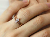 1.5ct Marquise Diamond Engagement Ring Solitaire Bridal Set 14k Rose Gold Finish