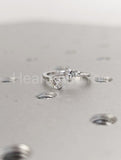 0.5ct Heart Cut Simulated Diamond Two Stone Open Ring 14k White Gold Plated