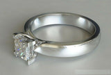 0.8ct Princess Cut VVS1D Diamond Engagement Ring Solitaire 14k White Gold Finish