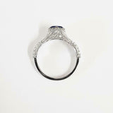 1.5ct Round Blue Sapphire Diamond Accents with Solitaire Ring 14k WhiteGold Over