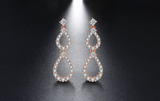 2ct Round Cut VVS1D Diamond Water Drop Shape Drop Earrings 14k Rose Gold Finish