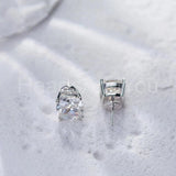 2ct Cushion Cut Simulated Diamond Solitaire Stud Earrings 14k White Gold Plated