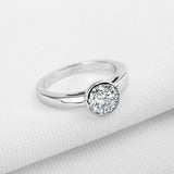 1ct Round Cut Diamond Engagement Ring Bezel Set Solitaire 14k White Gold Finish