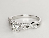 2.5Ct Round Cut Diamond Infinity Design Band Engagement Ring 14K White Gold Over