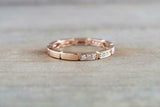 1ct Round Cut Diamond Wedding Band 14k Rose Gold Finish Stackable Anniversary