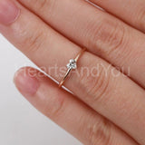 0.2ct Heart Simulated Diamond Minimalist Engagement Ring 14k White Gold Plated