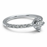 1.4ct Princess Cut Diamond Engagement Ring Accents Solitaire 14k White Gold Over