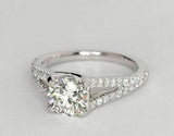 3Ct Round Cut Diamond Solitaire Split Band Engagement Ring 14K White Gold Finish