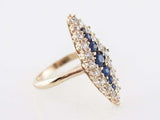 2.5ct Round Cut Blue Sapphire Engagement Ring Halo Vintage 14k Yellow Gold Over